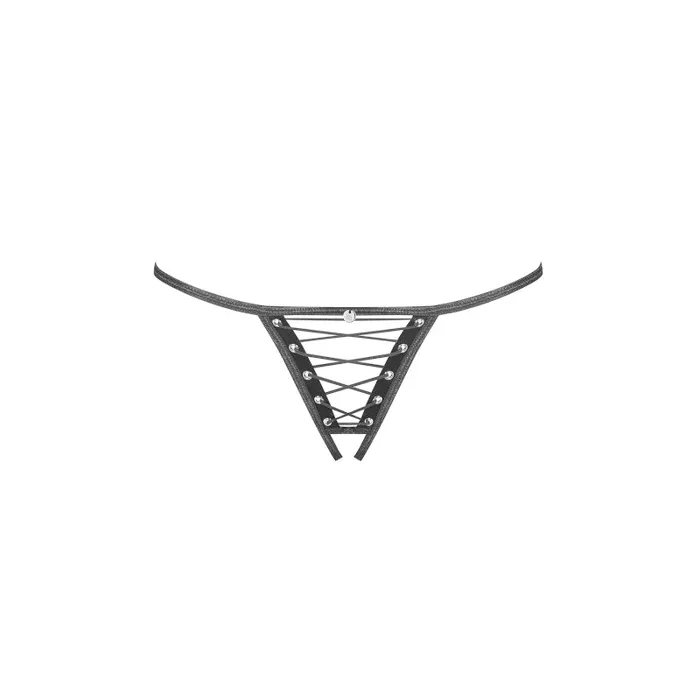 Anal Remediosa Crotchless Thong Black Obsessive Lingerie Obsessive
