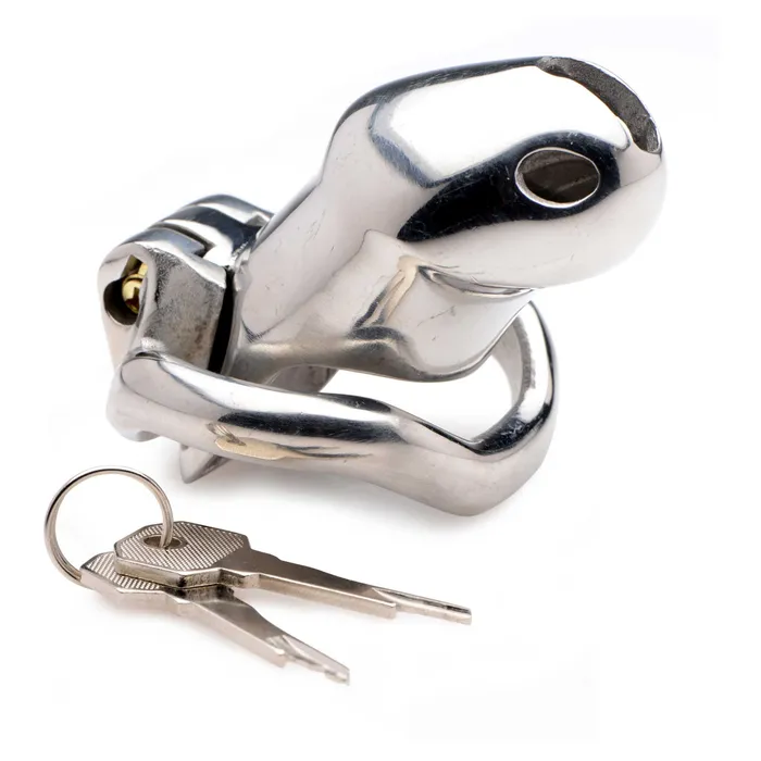 iloveexcitement Male Sex Toys Master Series Rikers 247 Stainless Steel Locking Chastity Cage