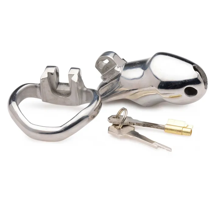 iloveexcitement Male Sex Toys Master Series Rikers 247 Stainless Steel Locking Chastity Cage