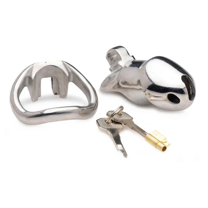 iloveexcitement Male Sex Toys Master Series Rikers 247 Stainless Steel Locking Chastity Cage