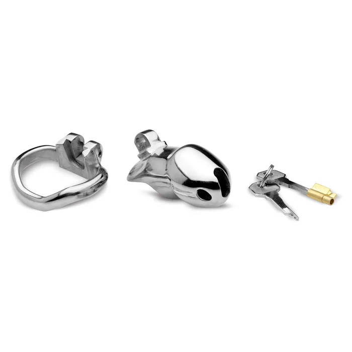 iloveexcitement Male Sex Toys Master Series Rikers 247 Stainless Steel Locking Chastity Cage