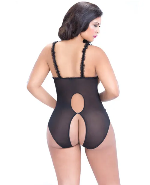 Oh La La Cheri Male Sex Toys Lace Open Cup Crotchless Teddy