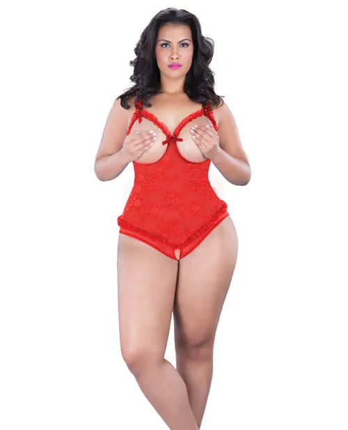 Oh La La Cheri Male Sex Toys Lace Open Cup Crotchless Teddy