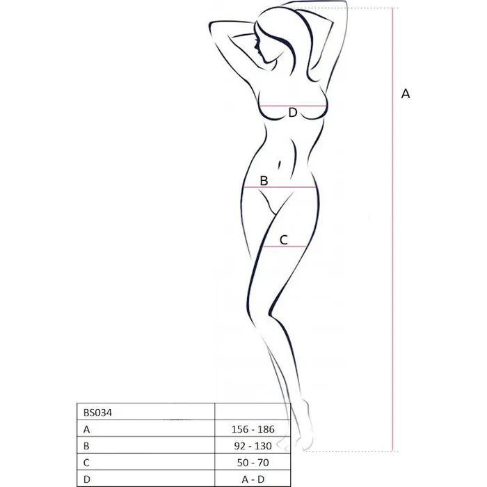 Passion Lingerie Bodystocking BS034 BLK Bodystockings Playsuits